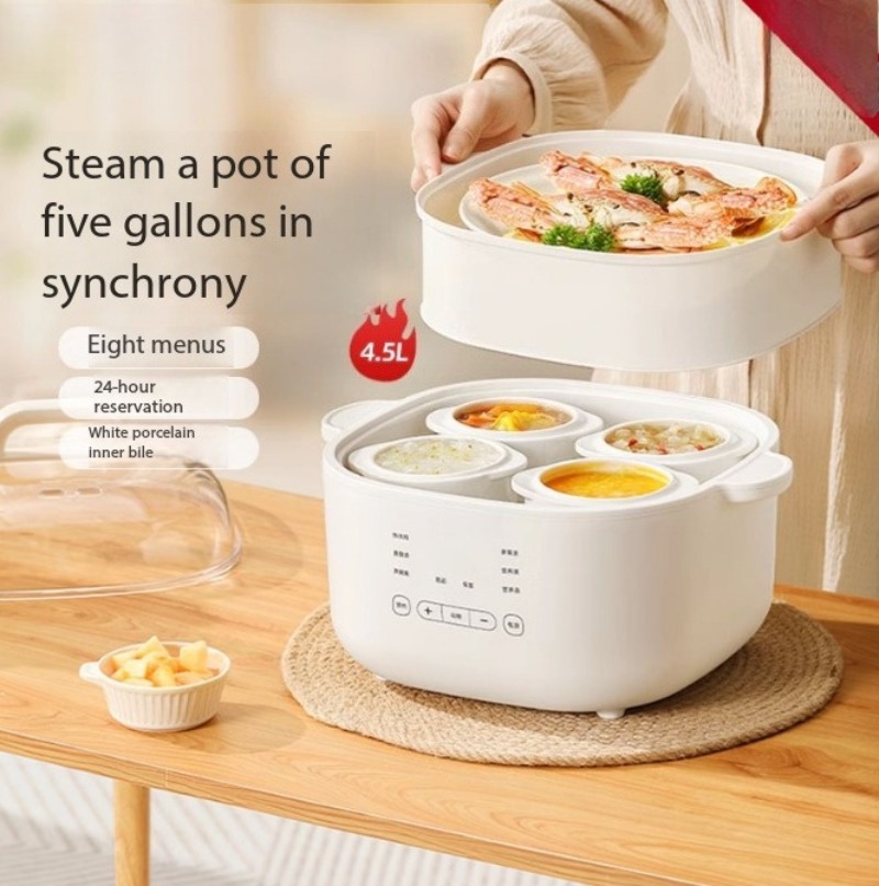 Slow Cooker Ceramic - 4.5L Automatic Ceramic Water Separated Stew