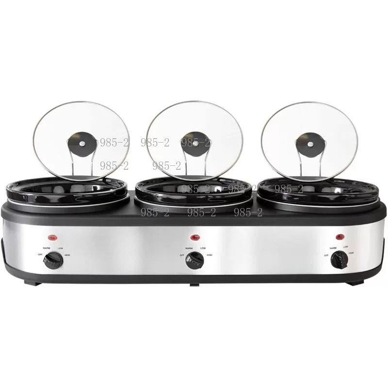 Slow Cooker Ceramic - 16530 Triple Ceramic Slow Cooker, 3×2.5L